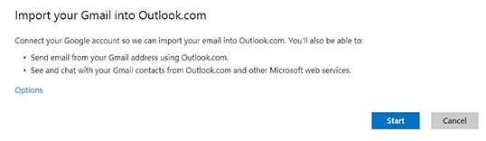 Outlook Outil Transfert depuis Gmail